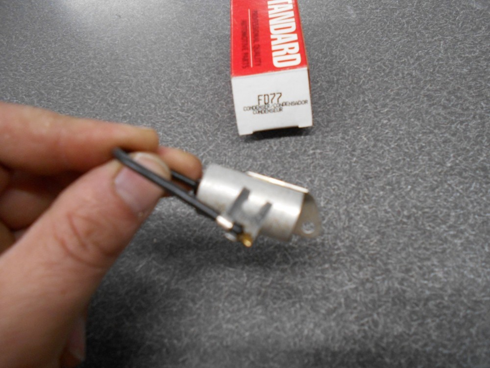Standard FD77 Condenser, Single Wire. for points ignition system. New, NOS!