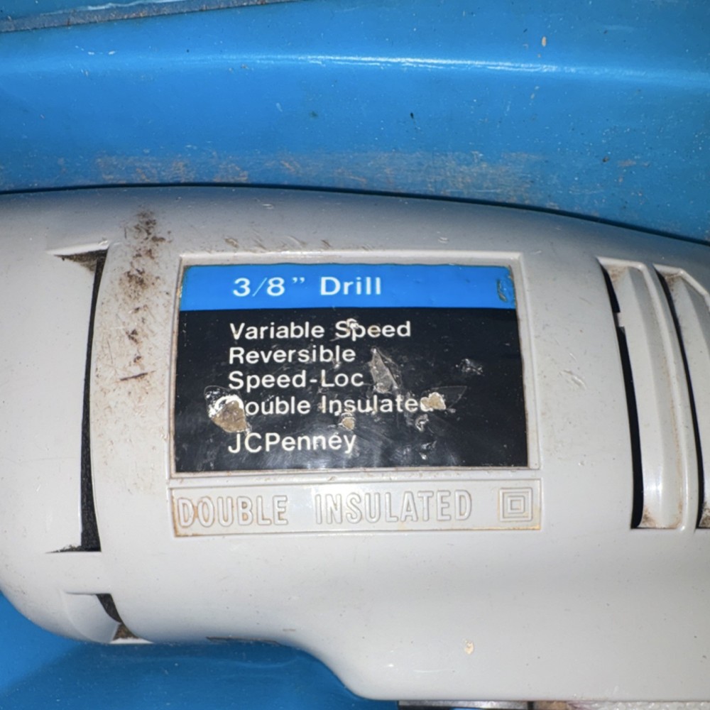 JC Penney 3/8" Corded Drill/Driver 4920 E Variable Speed w/ Case & Key