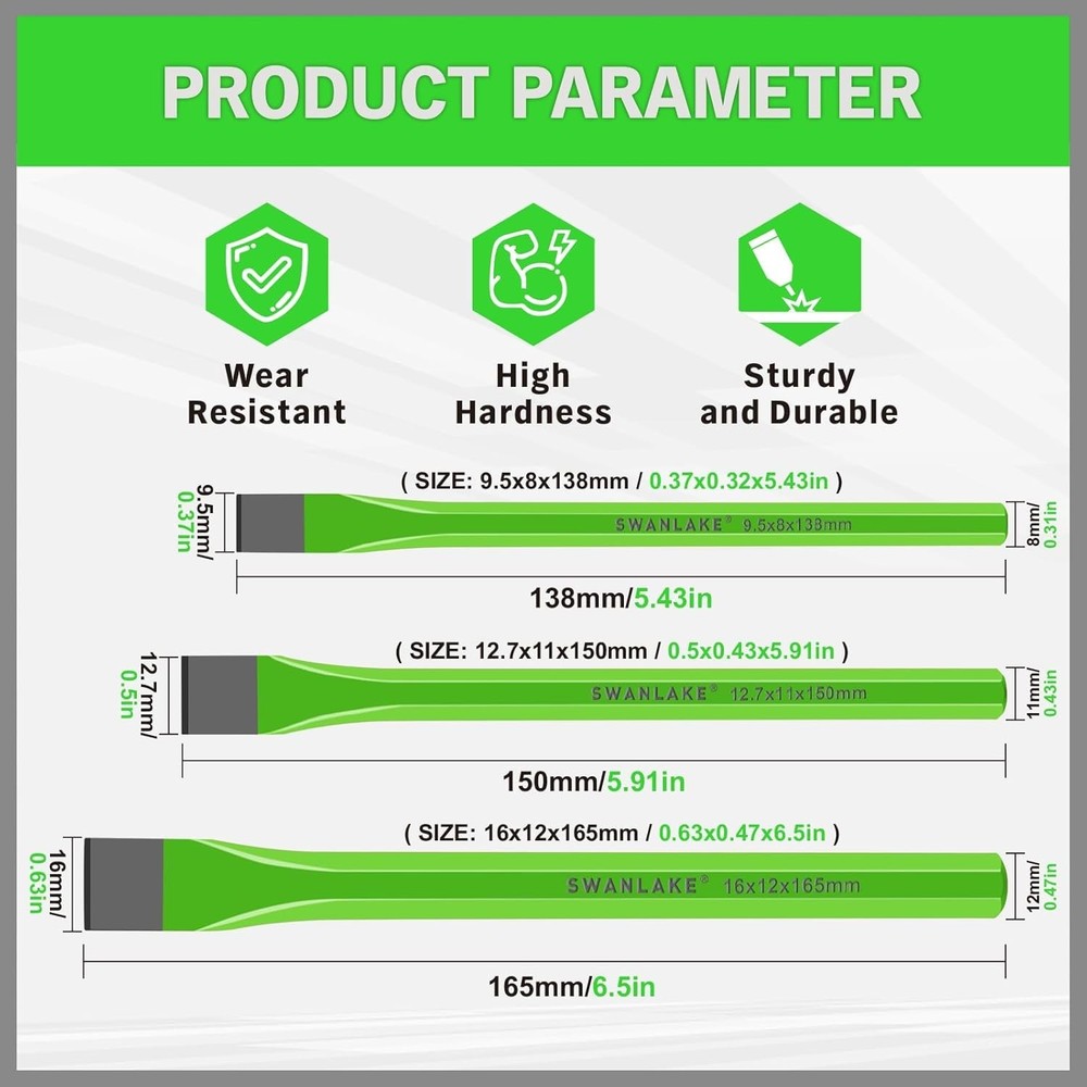 Professional-Grade Heavy Duty Cold Chisel Set - Ideal for Carpentry & Repairs