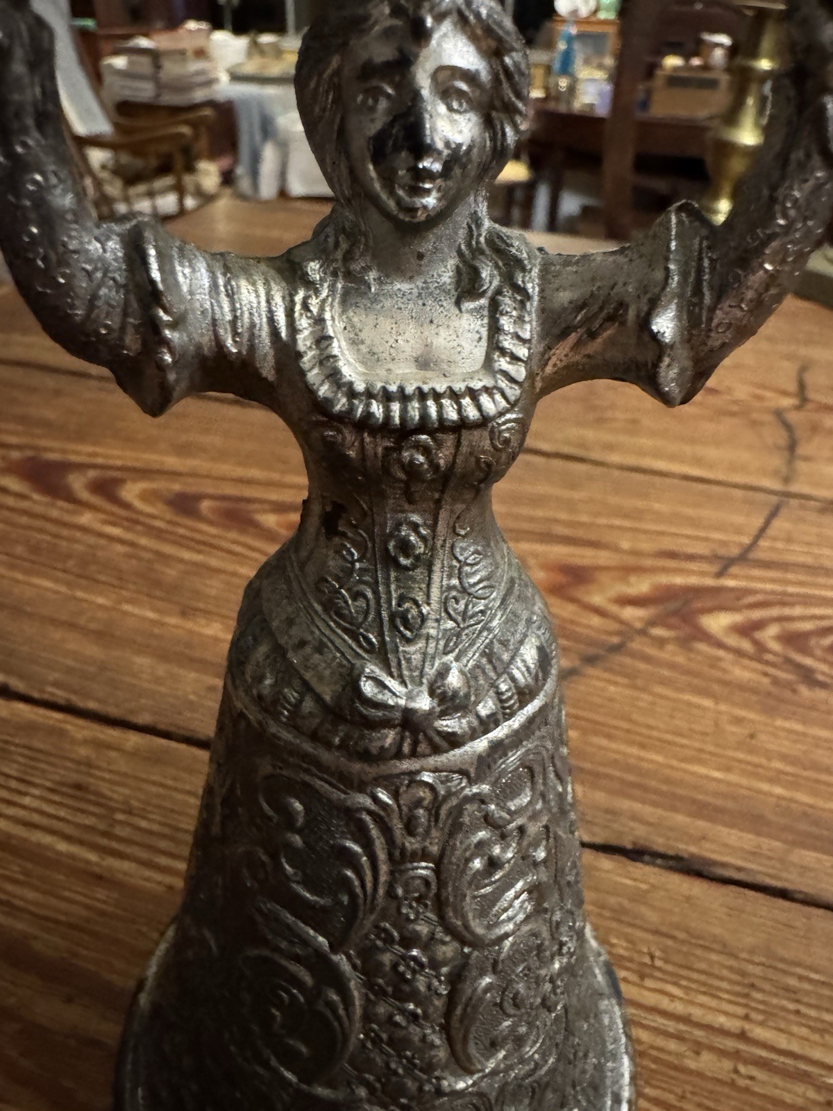 Antique Silver Plate Gold Wash German Bride and Groom Wedding Toasting 8.5” Cup