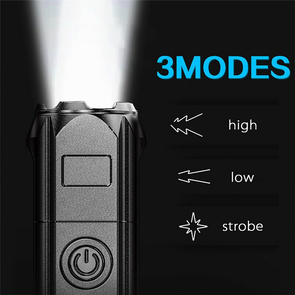 3 Pack Rechargeable LED Flashlight Tactical Super Bright Torch Zoomable