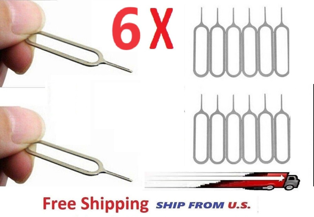 SHIPS FROM USA!!!   6X Sim Card Ejector Eject Pin Key Tool for iPhone Android