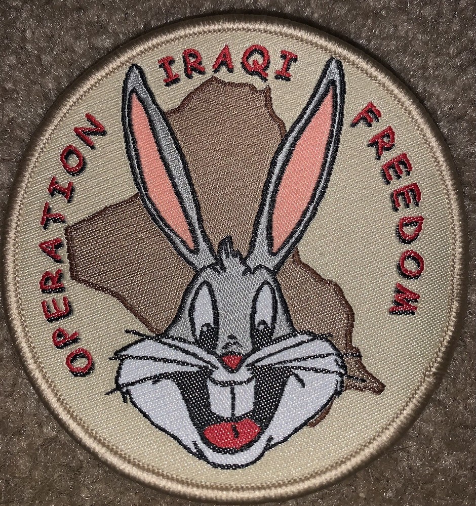 Operation Iraqi Freedom Bugs Bunny 4” Morale Patch NO HOOK LOOP BACKING.