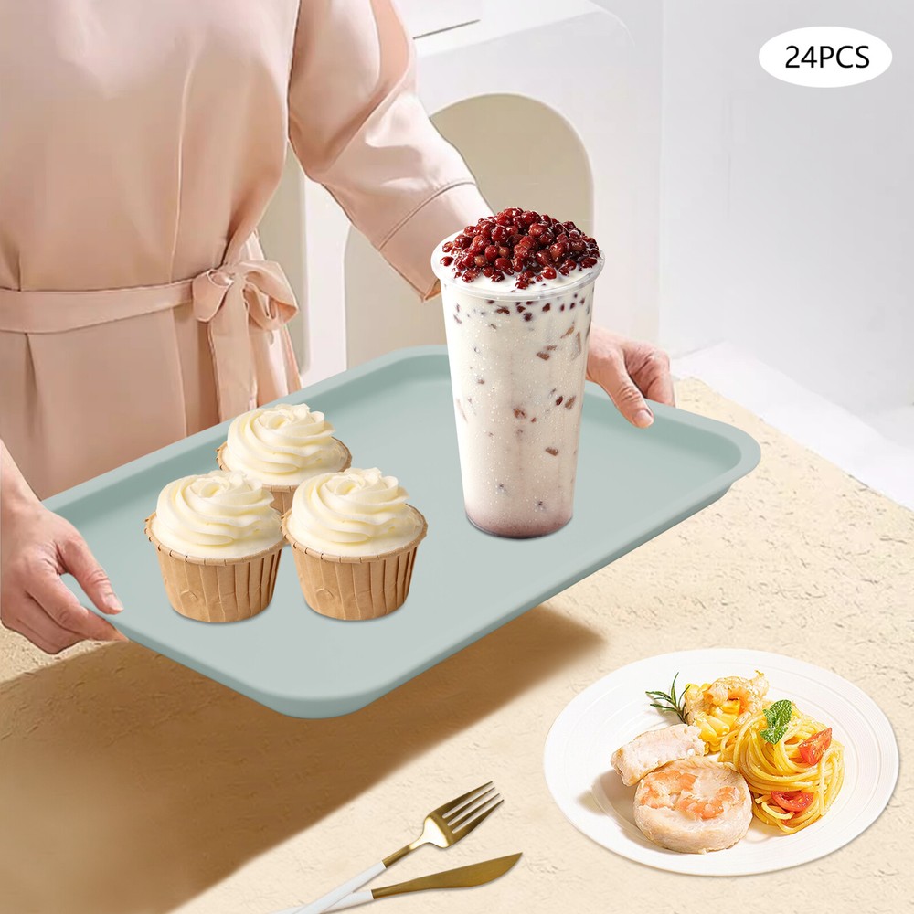 24 Pack Fast Food Tray 13.39" x 9.45" for Cafeteria Restaurant