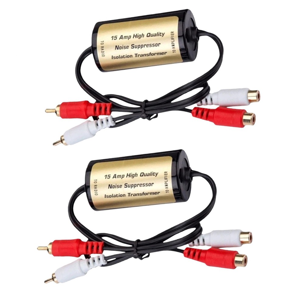 RCA Ground Loop Noise Isolator Filter for Car Amplifier and Audio System Setup