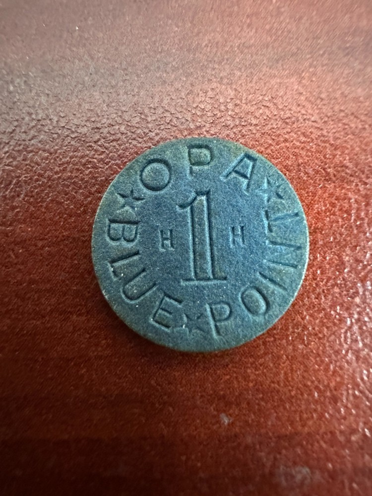 WWII OPA Blue Point Ration Token