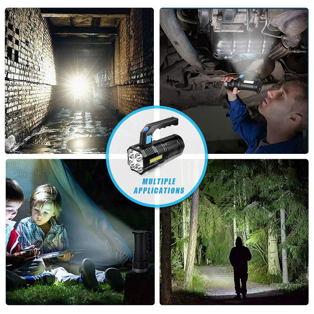 350000000 Lumen Super Bright LED Tactical Flashlight Rechargeable LED Work Light