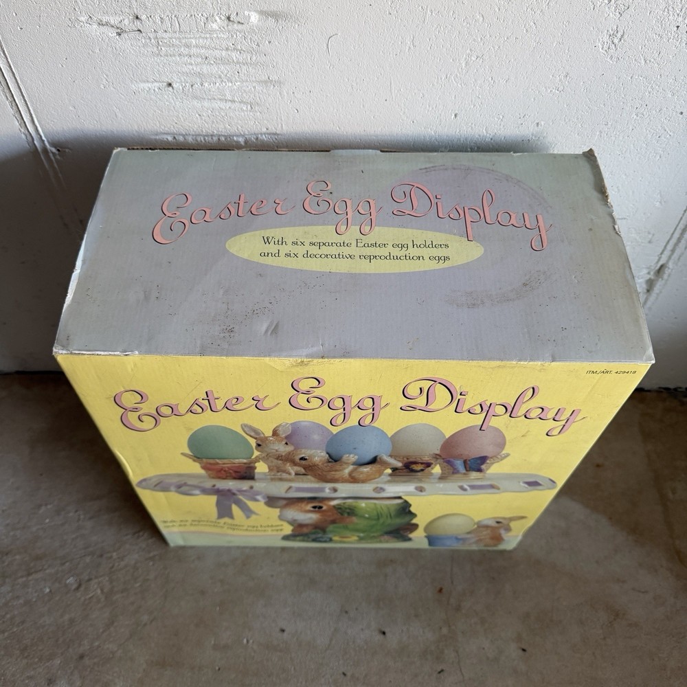 Ceramic Easter Egg Display Set Pastel Speckled Decorative Egg Stand Costco