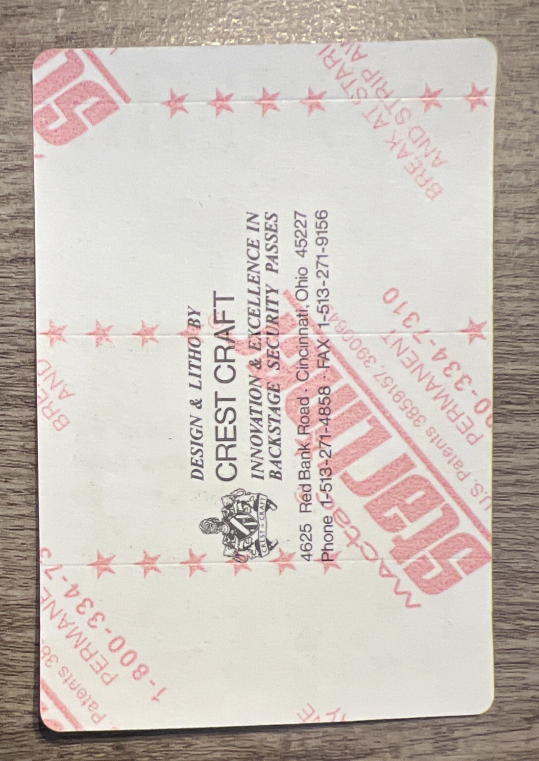 Grateful Dead 6/26/1994 UNLV Silver Bowl, Las Vegas Backstage Pass - Reonegro