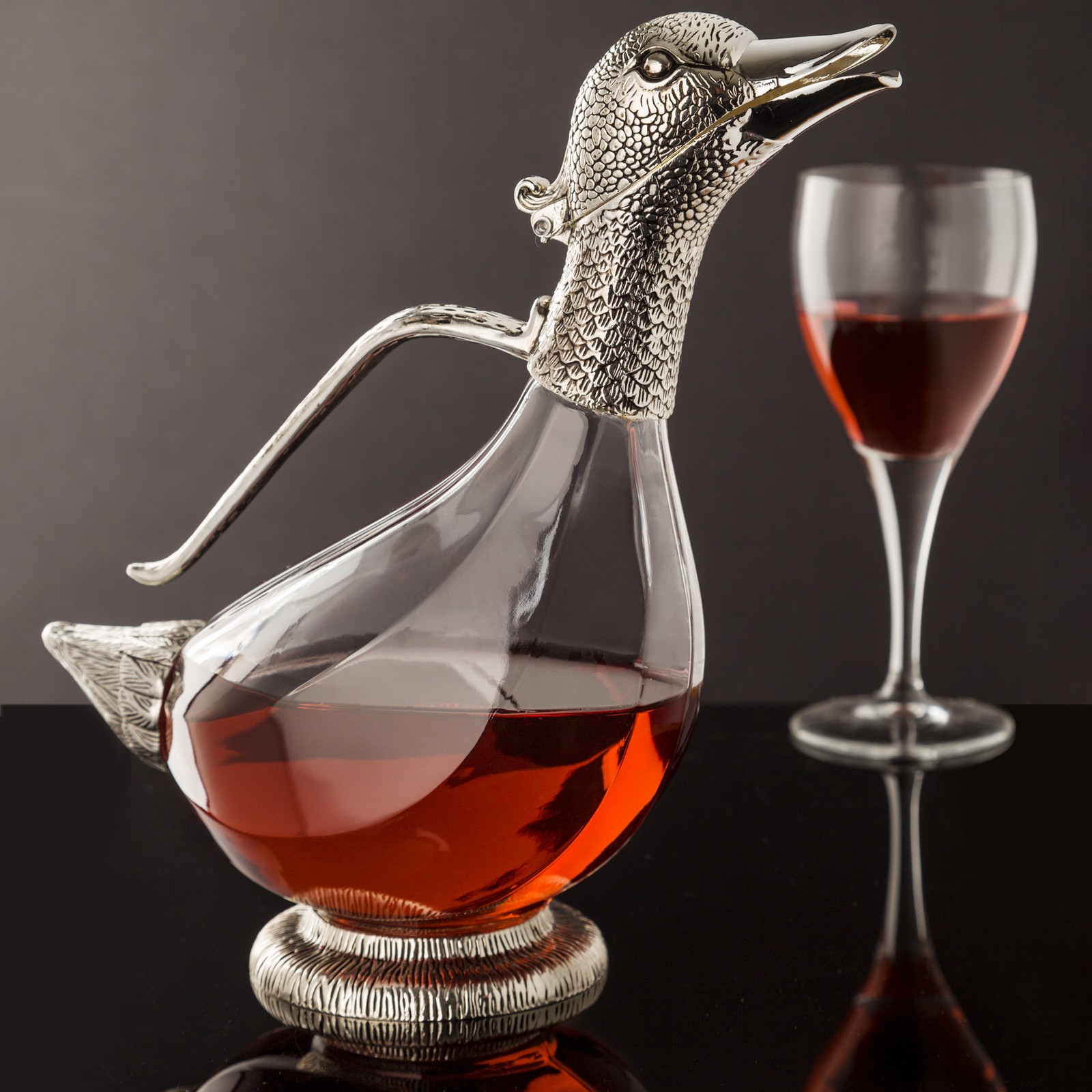 NEW Whitehill Silver Plated Duck Wine Decanter