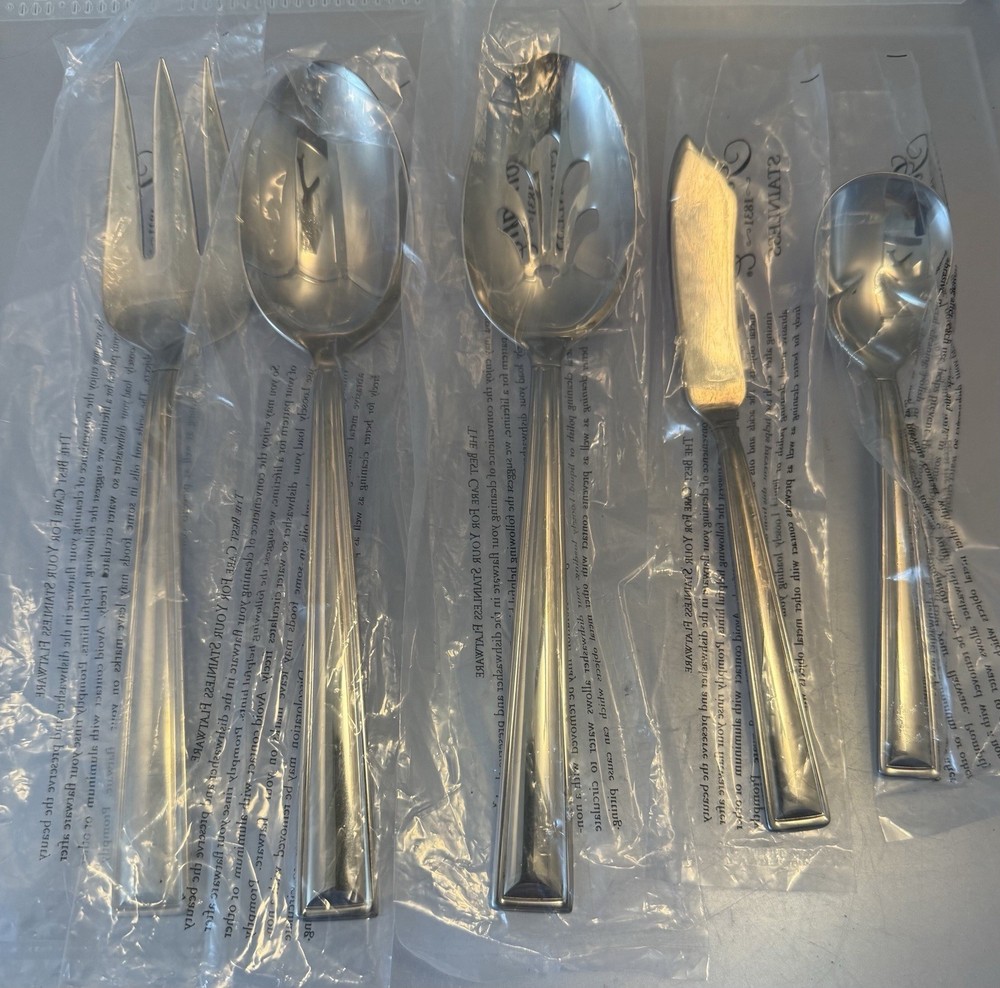 Gorham MARABELLA Stainless Glossy Flatware 5 Pc Hostess Serving Set