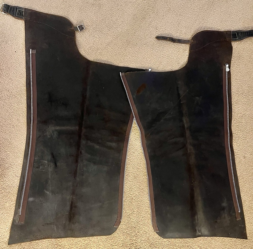 Black Leather Chaps unmarked See Description For Size