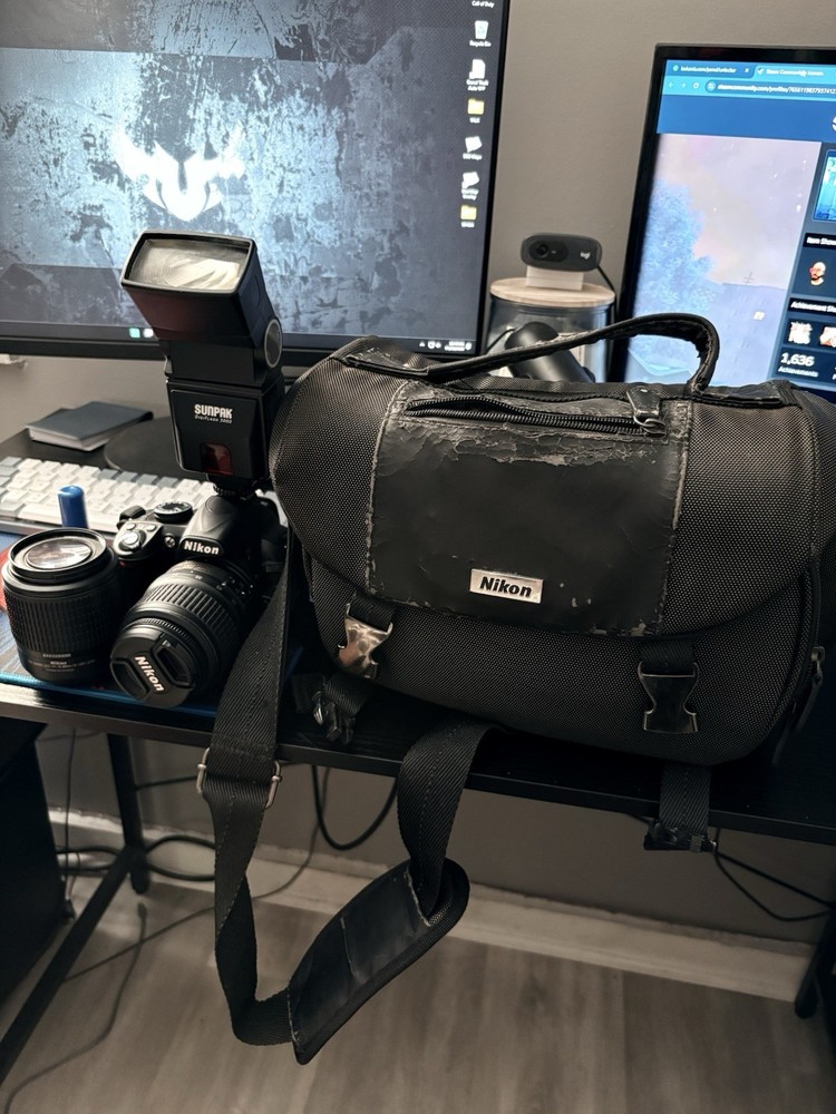 Nikon & Sunpak Camera Accessory Bundle with Bag, Lenses, and Flash