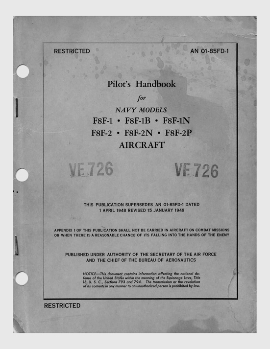 GRUMMAN F8F-2 BEARCAT Pilot's Flight Operating Manual