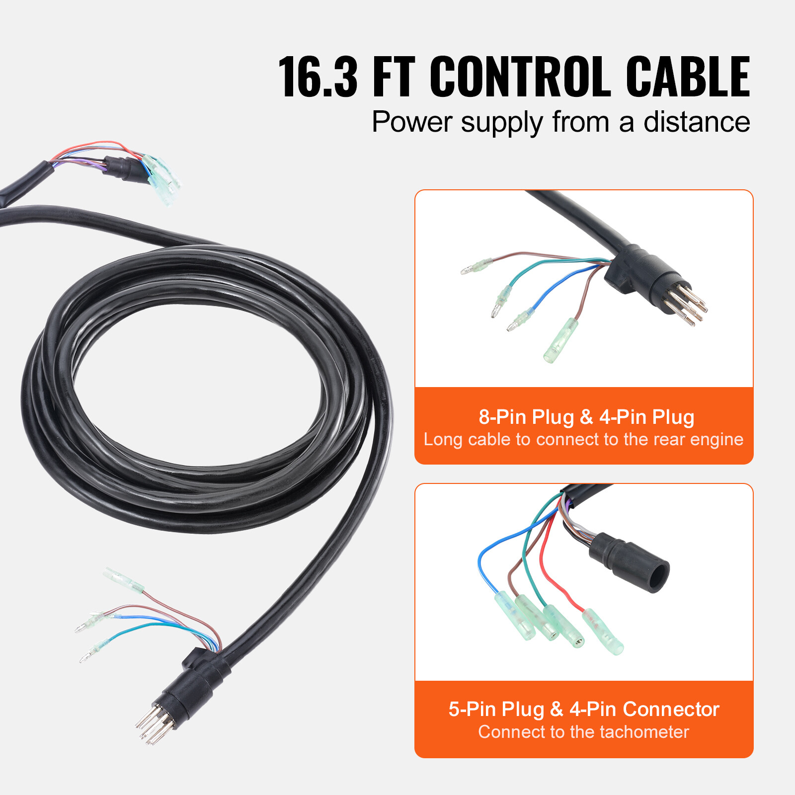 VEVOR Outboard Throttle Remote Control Box Side-Mounted for Mercury PT 2-Stroke