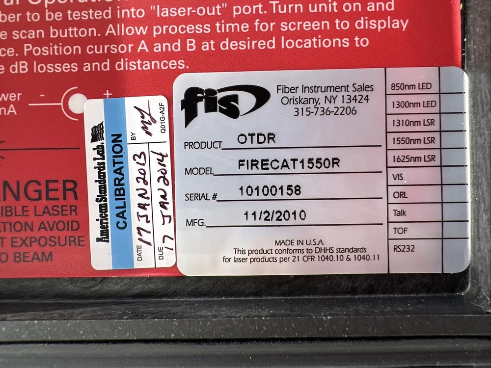 Fiber Instrument Sales Single Mode OTDR **Pre-Owned**