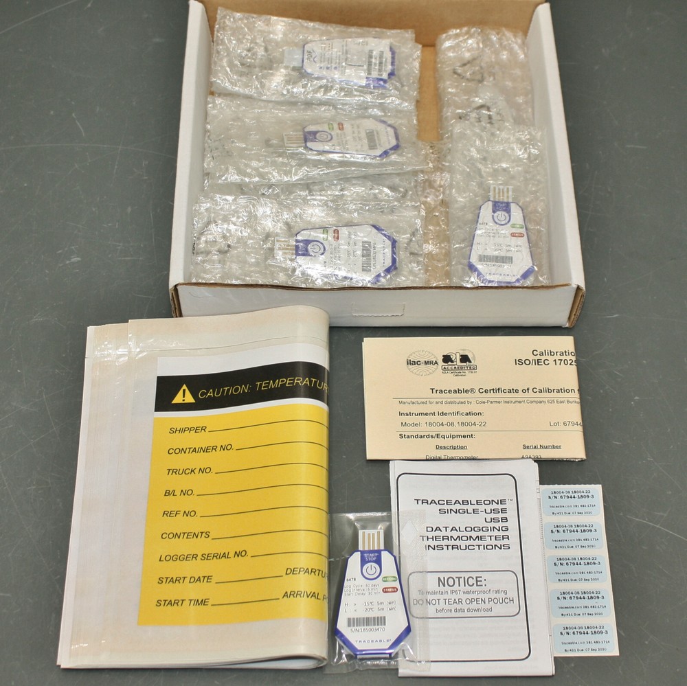 Traceable USB Temp Data Logger 6478, Single Use Thermometer, -15° C, -20° C
