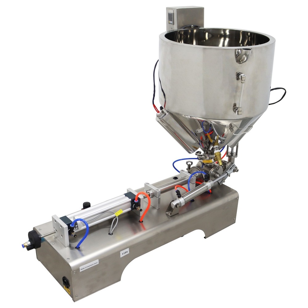 Stainless Paste Liquid Heating Stirring Filling Machine Single Nozzle 10-100ml