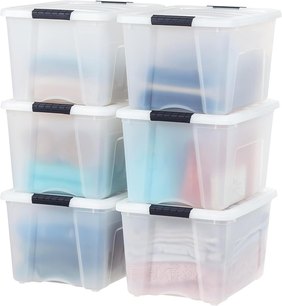 4-Piece Lidded Storage Container Set, 13-Quart Capacity,