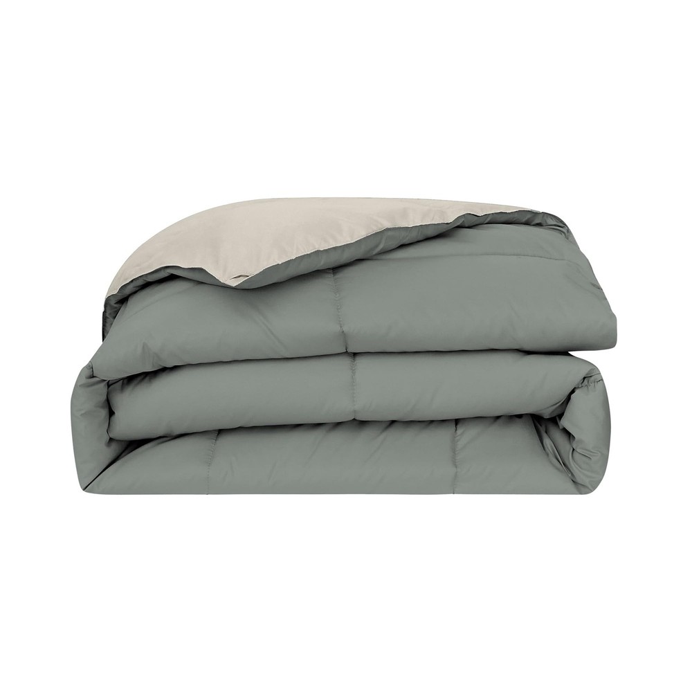 Modern Threads Down Alternative Reversible Comforter Sage Green/Cream King