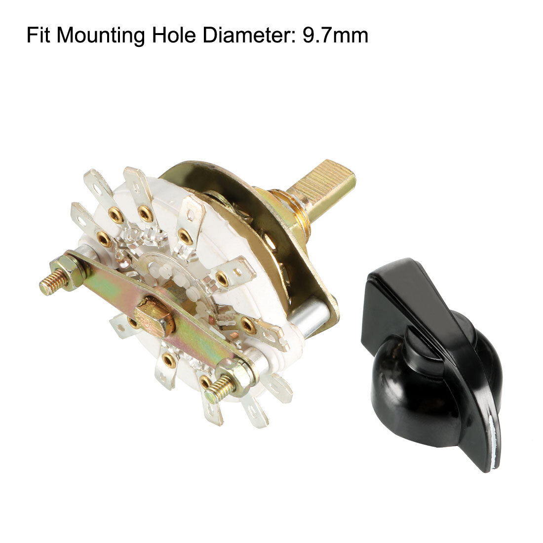 2P5T 2 Pole 5 Position 1 Deck Band Channel Rotary Switch Selector with Knob