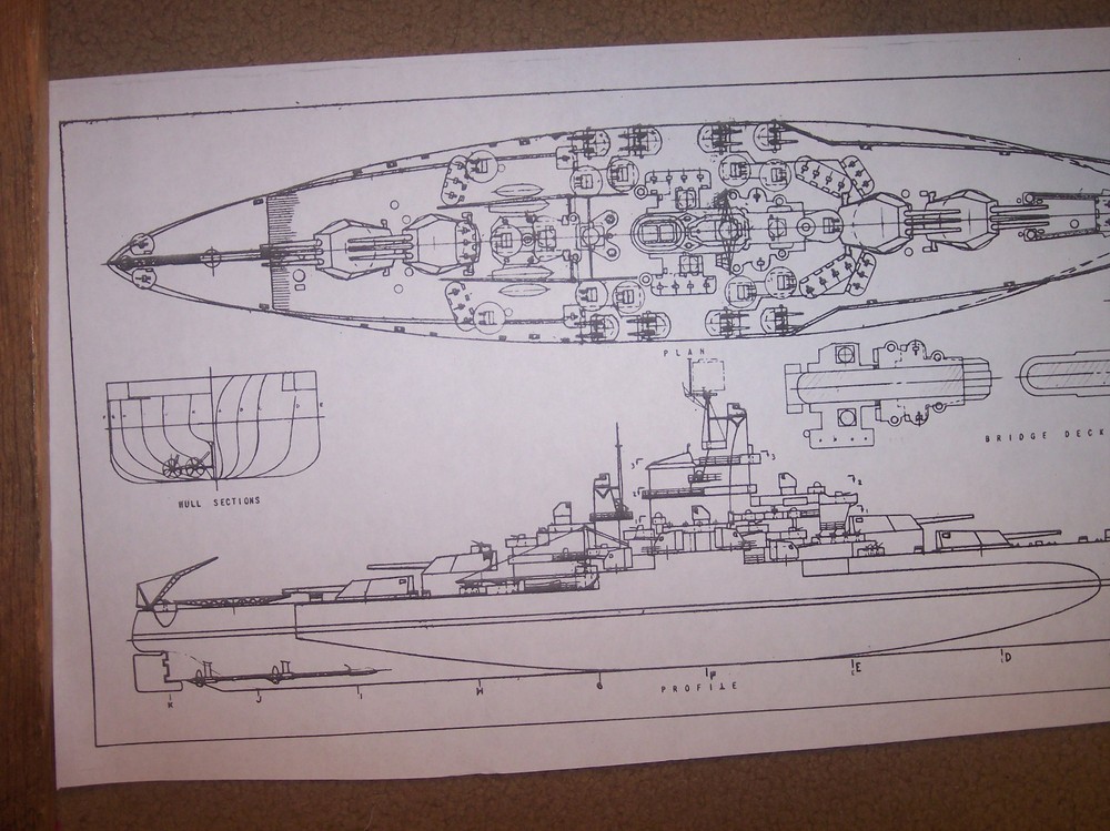 USS CALIFORNIA BB44 ship plan