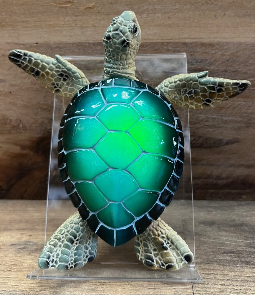 Turtle LED , resin tabletop decor (changes colors) 6" x 6"