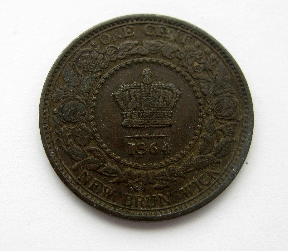 1864 New Brunswick Large One cent - NICE