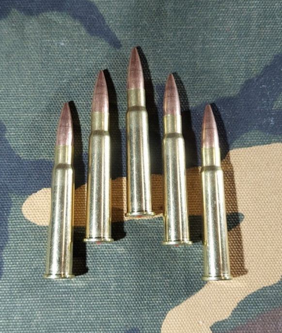 303 BRITISH SNAP CAPS SET OF 5 "SAFETY RED" BRASS AND FMJ