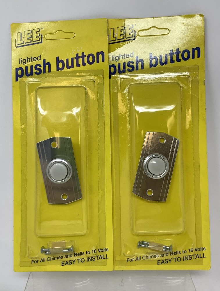 2-Pack Lee Electrical BC215LC Lighted Screw Back Door Bell Push Button 16 Volt