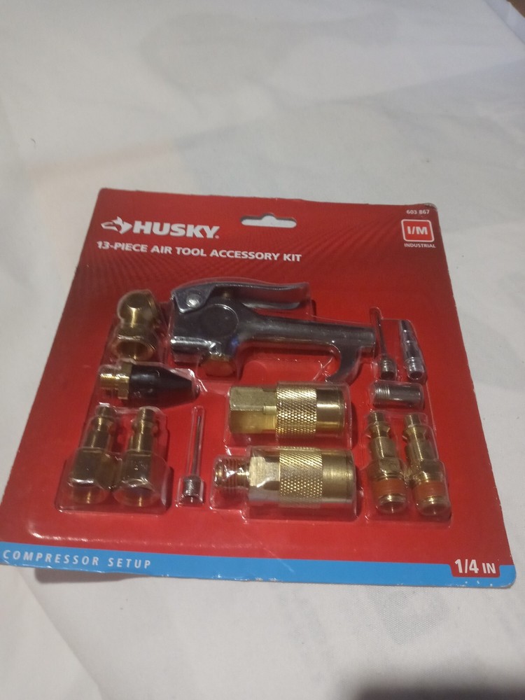 Husky 13 Piece Brass Air Compressor Accessory Kit 1/4" compressor setup
