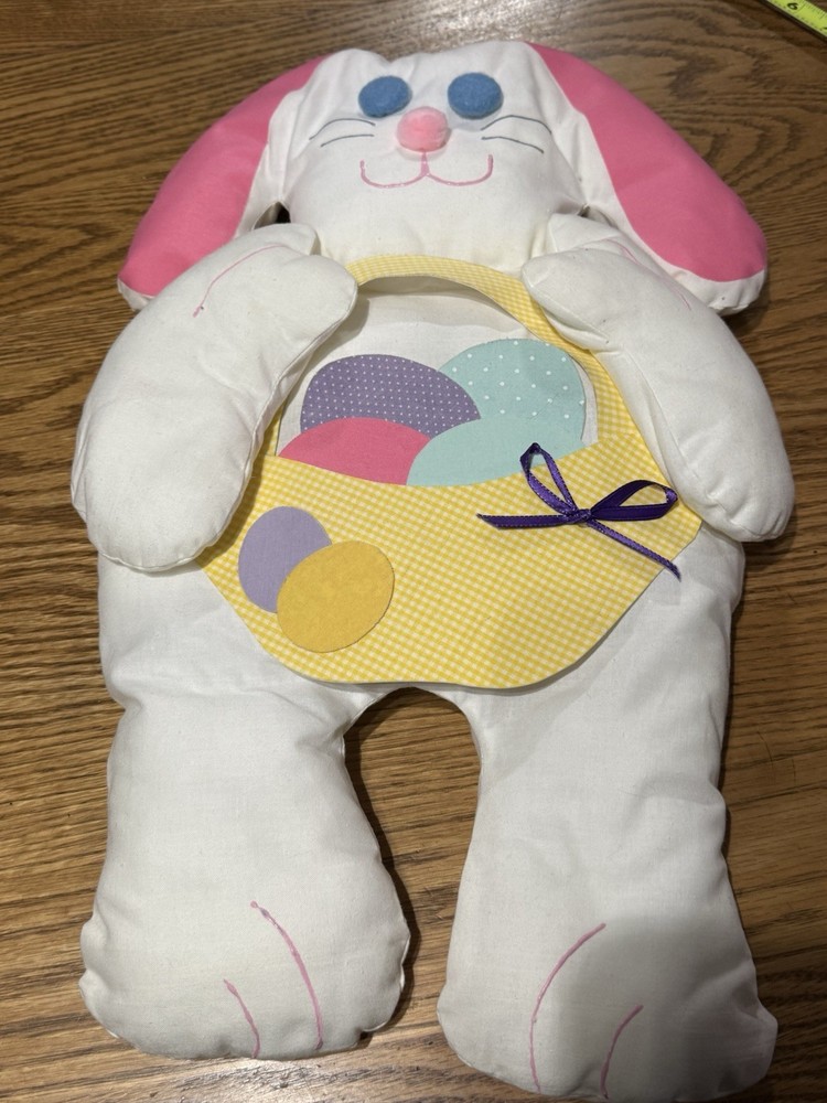 Handmade Easter Rabbit With Basket Wall Hanging 20”