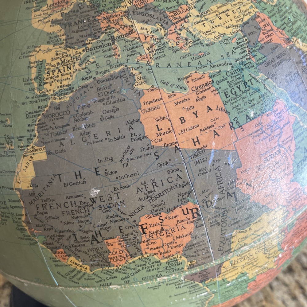 Vintage REPLOGLE 12 inch reference globe Made in USA year unknown