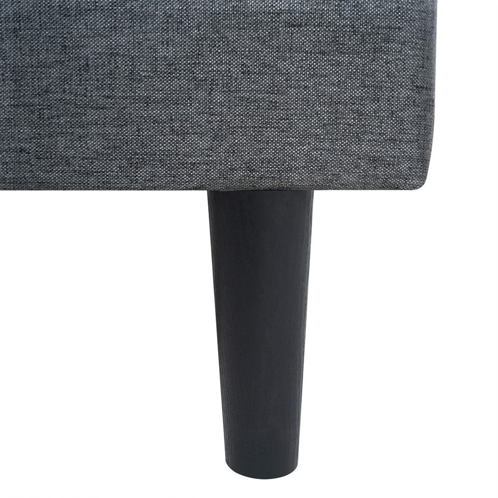 Queen Size Bed Frame Upholstered Platform Bed Frame with Headboard Drak Grey