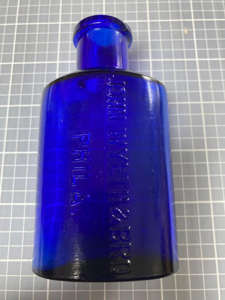 Deep Cobalt John Wyeth Eye Cup Bottles w/ Eye Cups