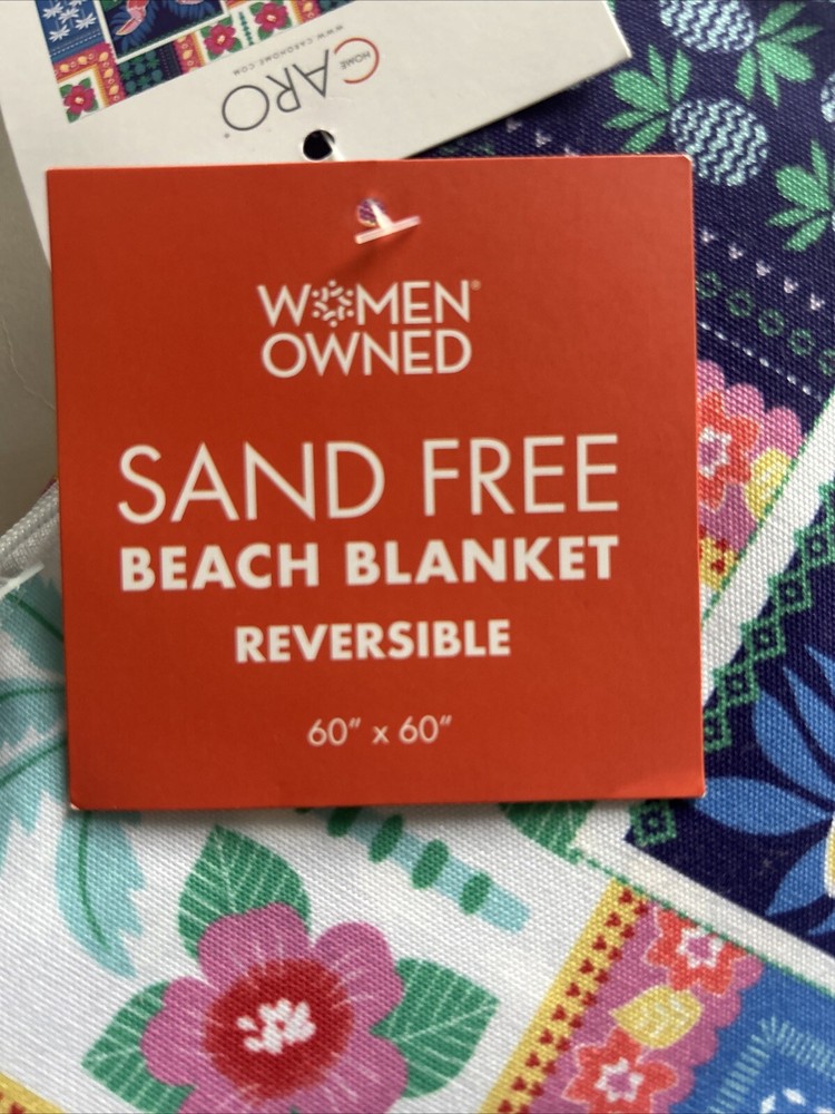 Beach Blanket Sand Free Tropical Rio Patchwork 60 X 60” Reversible