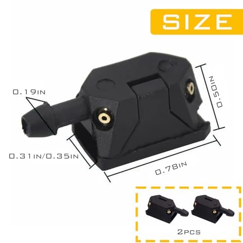 1 Pack 2 Pcs Front Windshield Washer Nozzles, Front Windshield Spray Nozzles
