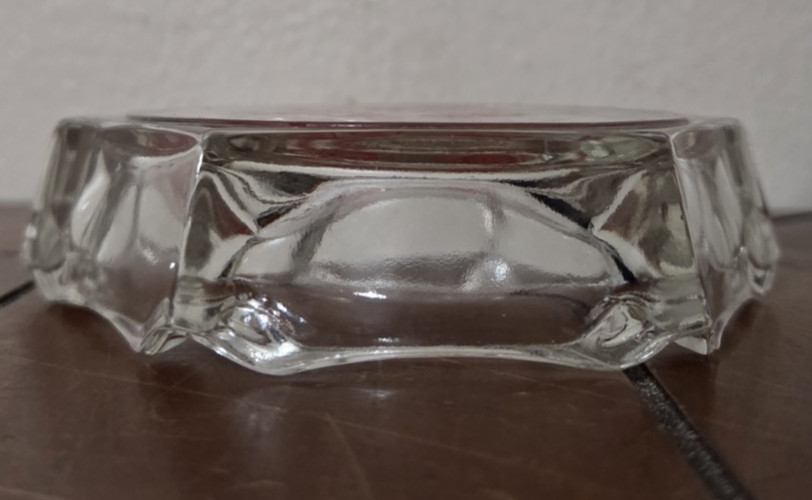 Vintage Reddy Kilowatt Hexagon Glass Ashtray