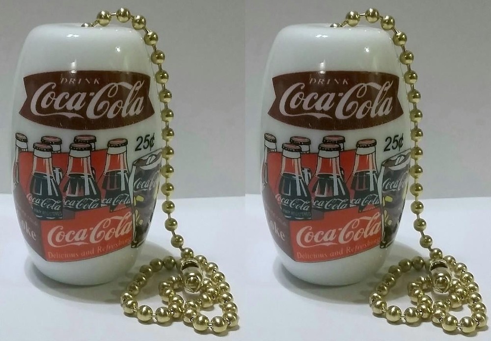 A Charming Set of 2 Coke Fishtail 6 Pack Ceiling Light/ Fan Pulls