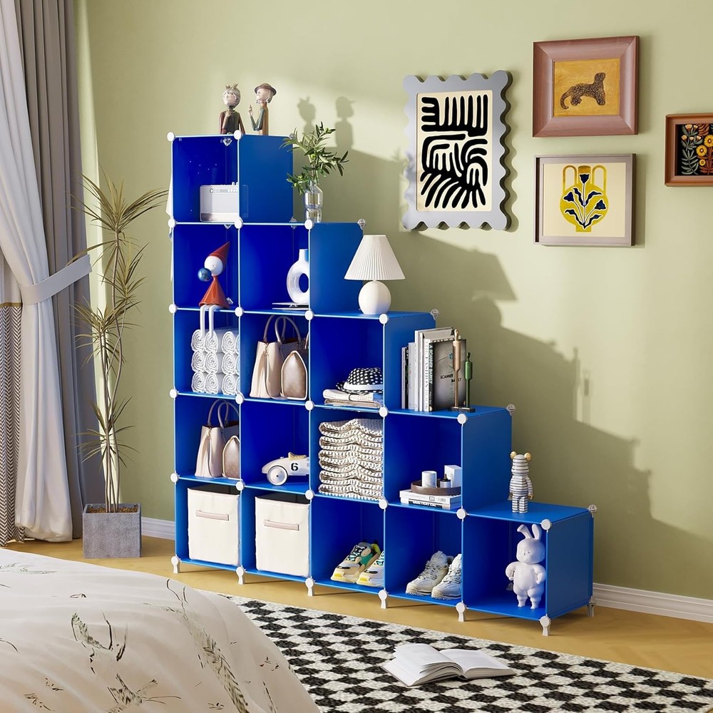 Cube Storage Organizer 16 Cube Closet Organizers & Storage Shelves DIY Stackable