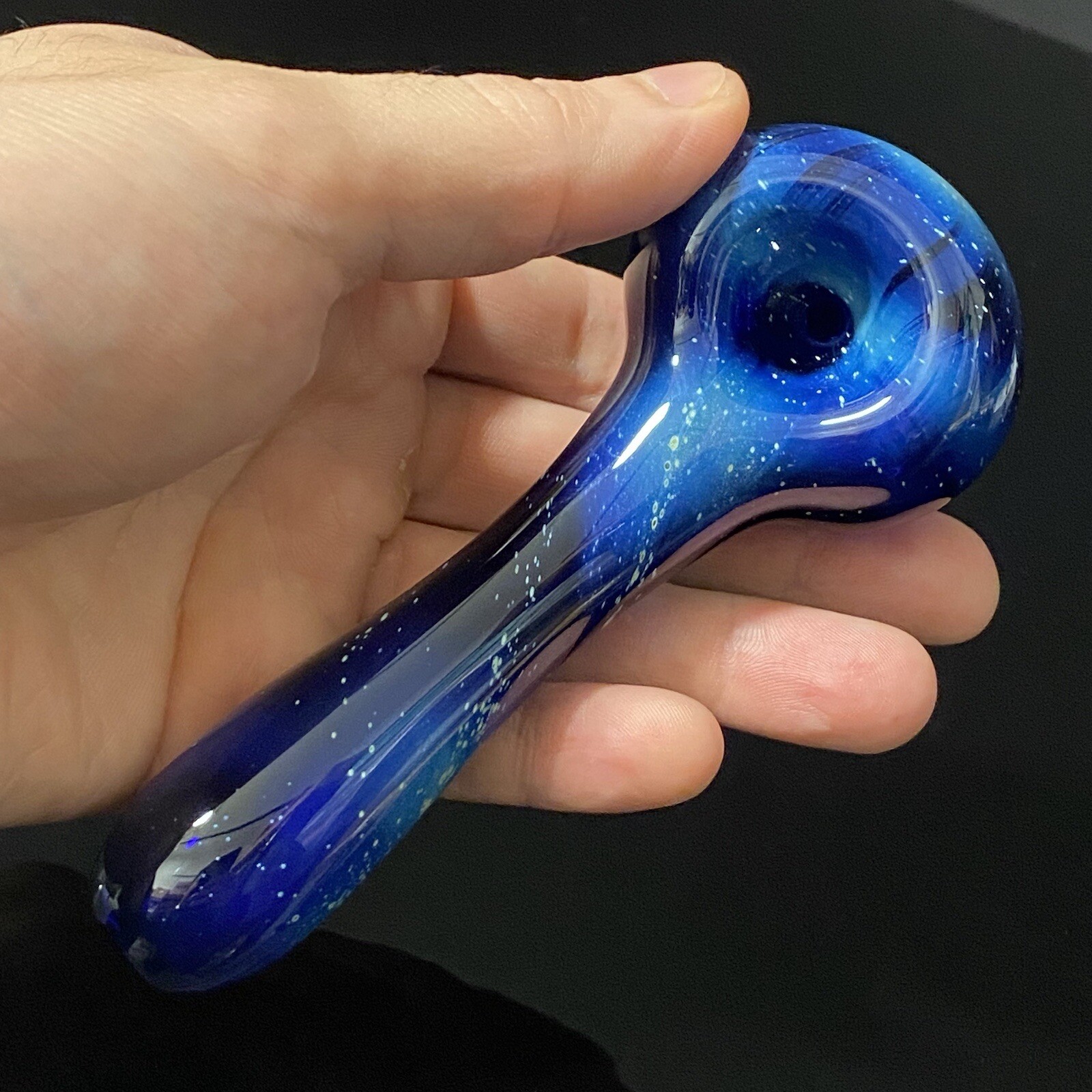 USA - 4.5” Galaxy Blue Space Pipe Hand Pipes Glass Tobacco