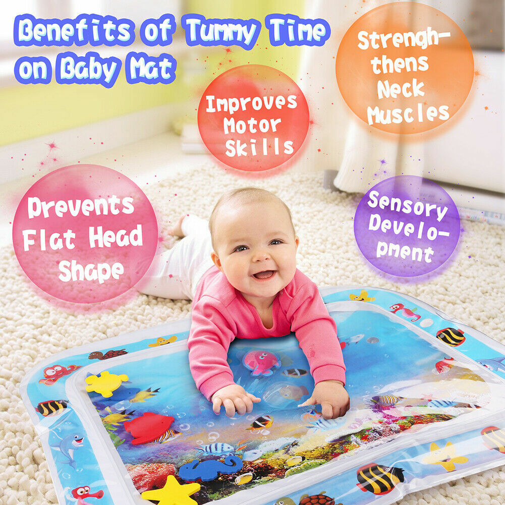 Inflatable Water Play Mat For Newborn Baby Infants Toddlers Toys Christmas Gift