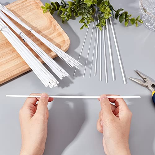 60pcs ABS Plastic Square Solid Bar Rods 1/2/3mm White ABS Plastic Square Tube