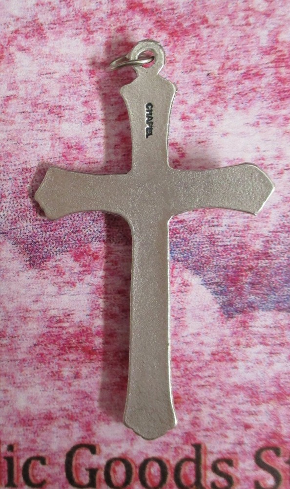 2" FLOWER TIP CRUCIFIX - Silver-Tone