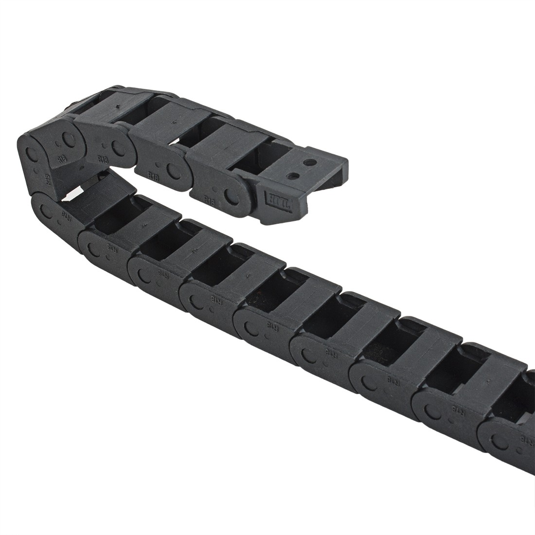 R18 10mm x 15mm Black Plastic Cable Wire Carrier Drag Chain 1M Length