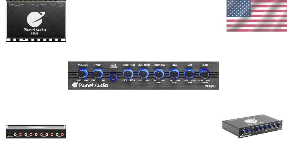 Compact 4 Band Car Equalizer - Remote Sub Control & Enhanced Audio Performance