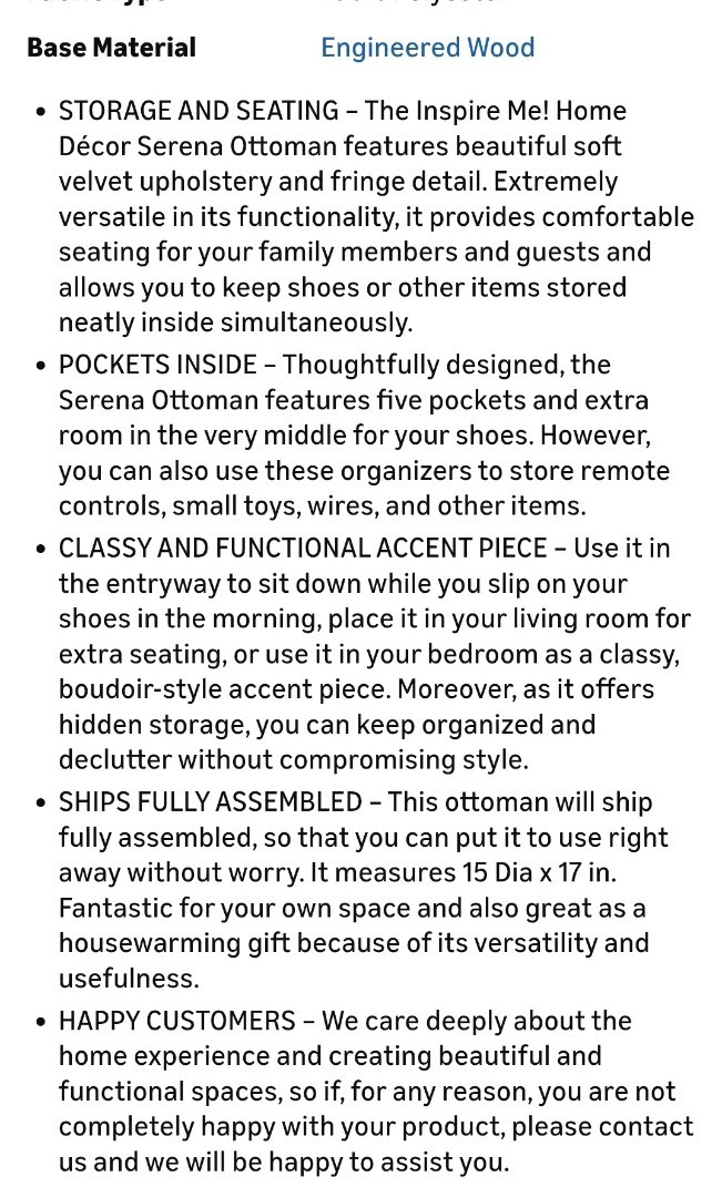 Inspire Me! Serena Velvet Round Storage Ottoman Tufted Pewter Grey Set of 2