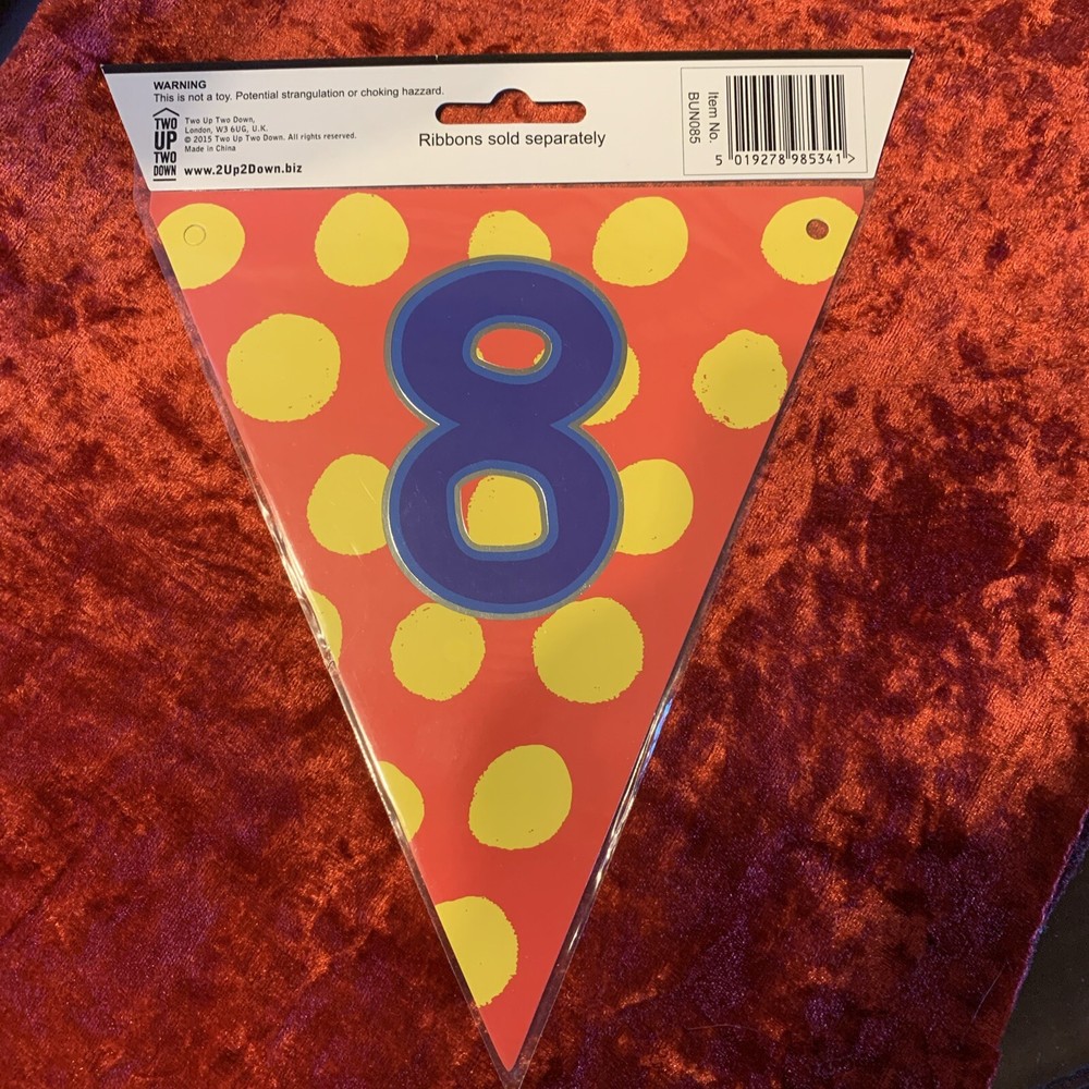 Make Any Message Or Name Personalised Bunting Multicoloured Number 8