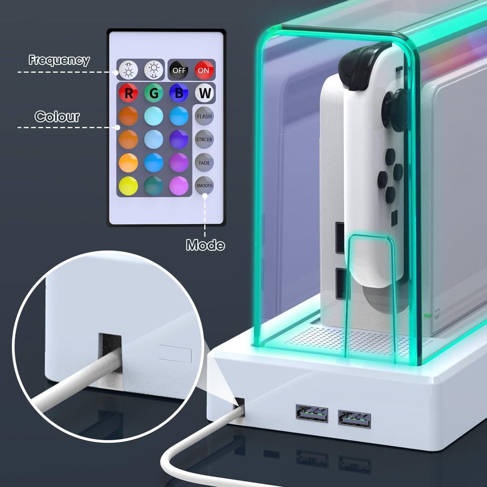 Dust cover with base,transparent Switch protective case,Scratch dust resistant,c