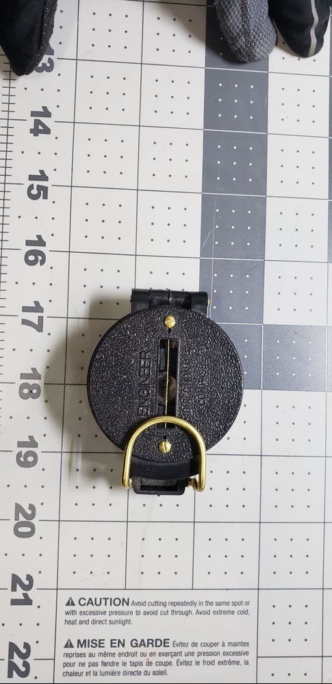 Engineer Directional Compass Folding Lid, Brass Trim, Hiking MCM Lensatic